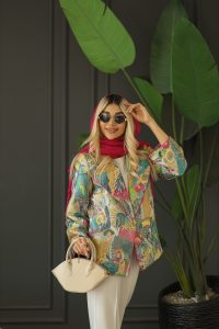 مانتو کوتاه طرح طوطی