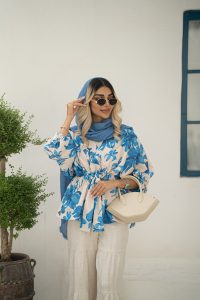 مانتو کوتاه طرح نیلی