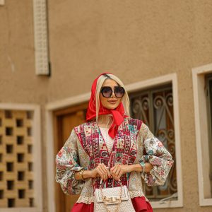 مانتو کوتاه طرح گل رز
